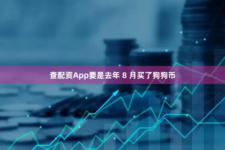 查配资App要是去年 8 月买了狗狗币