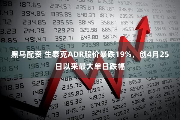 黑马配资 生泰克ADR股价暴跌19%，创4月25日以来最大单日跌幅